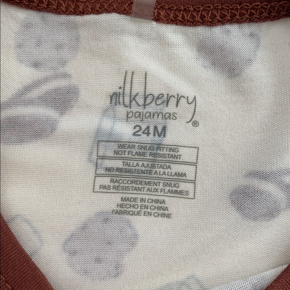 NWT Milkberry Milk & Cookies 2pc Pajama Set 24M Bamboo Loungewear - Picture 4 of 7
